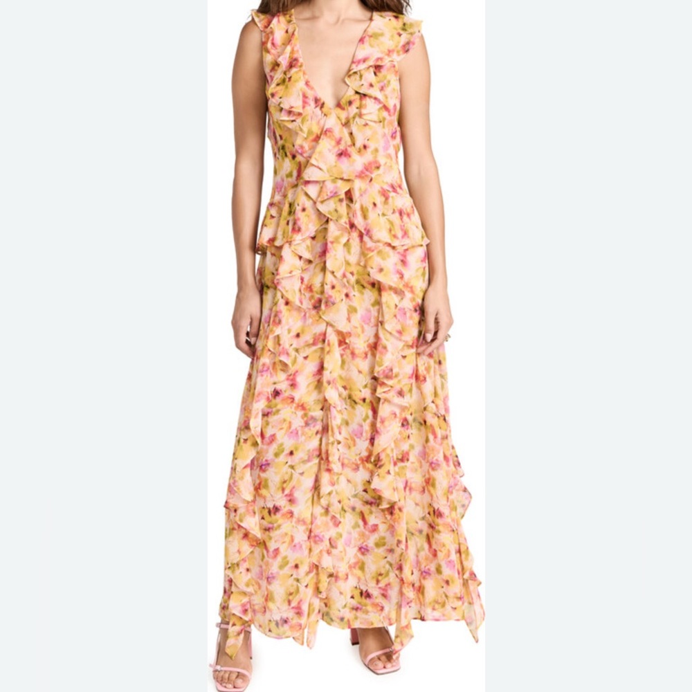 🆕 MISA Los Angeles | CLAUDITA MAXI DRESS Golden Flora